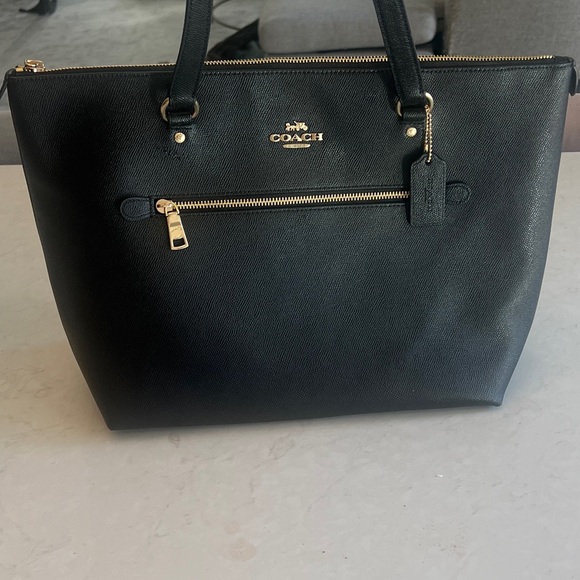 Coach Gallery Black Tote with Gold Accents - Picture 1 of 4